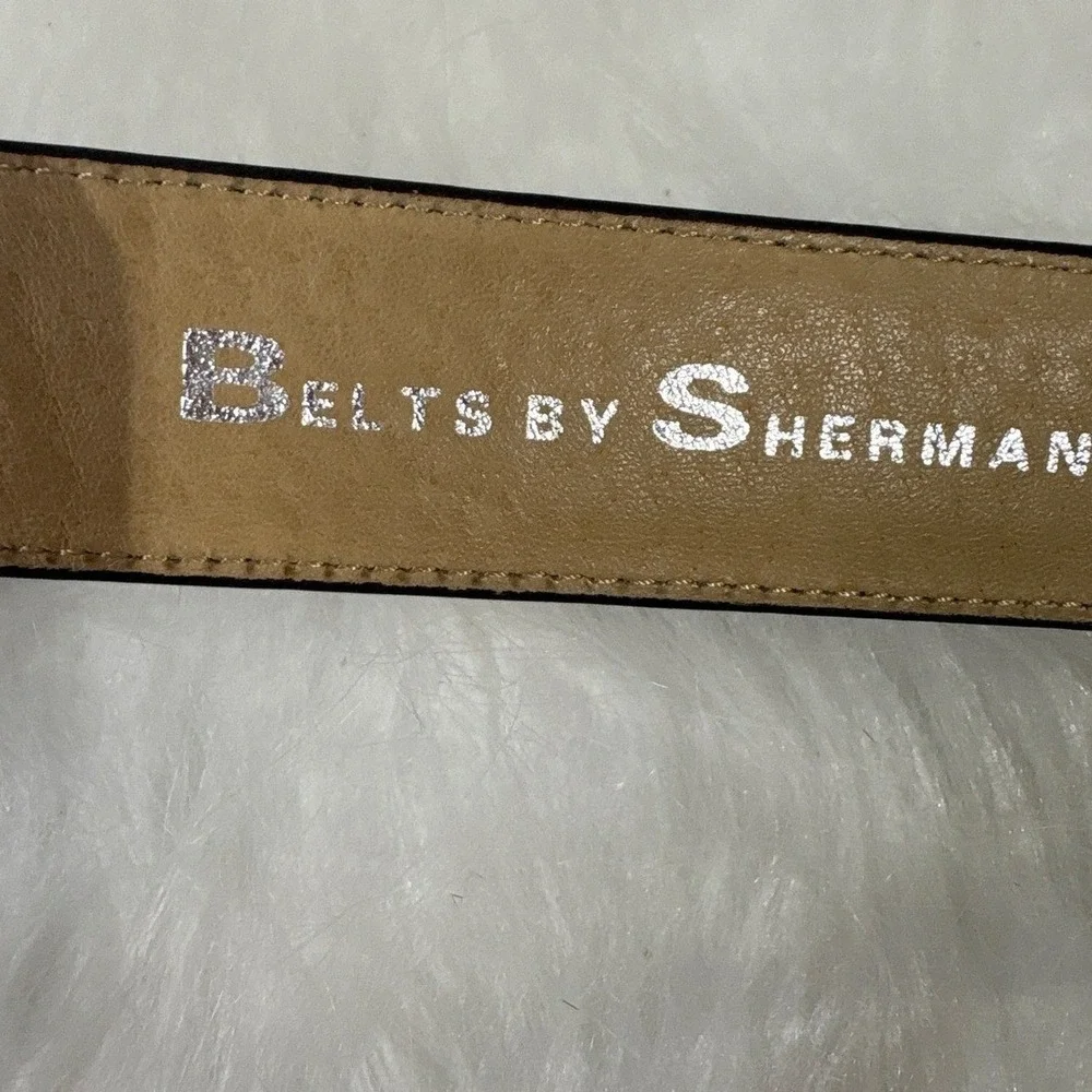 Belts by Sherman Brown Italian Leather Texas Star Buckle Belt Size 42